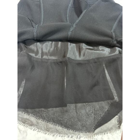 Bebe Skirt 8 Blk Sheer Slip Hem Side Zipper Lined Career Coquette Feminine Chic - Picture 7 of 9